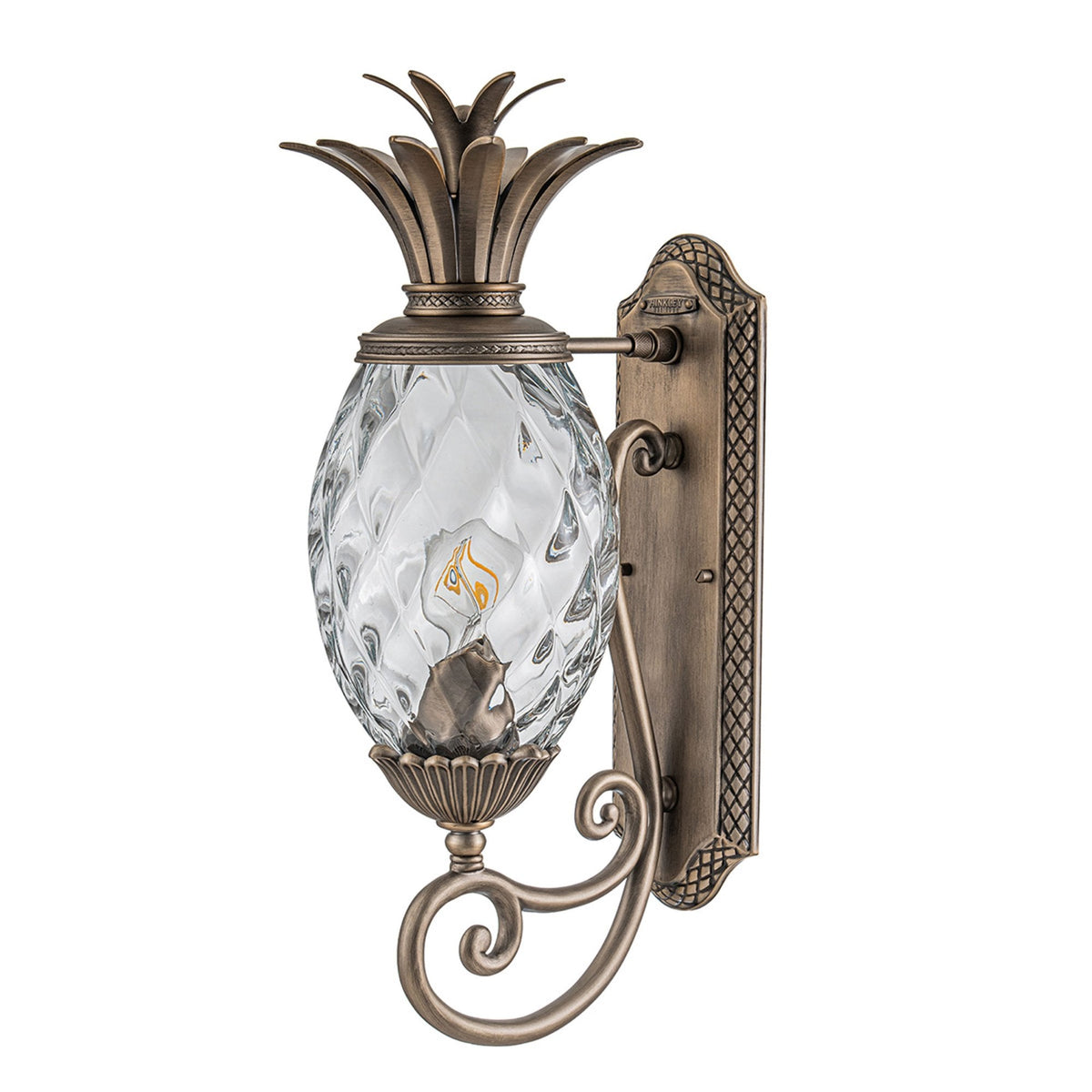 Plantation IP44 Exterior Medium Wall Lantern in Burnished Bronze