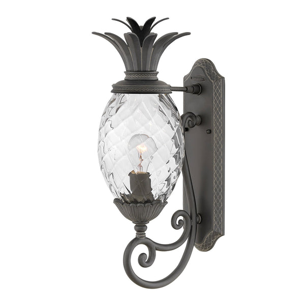 Plantation IP44 Exterior Medium Wall Lantern in Museum Black