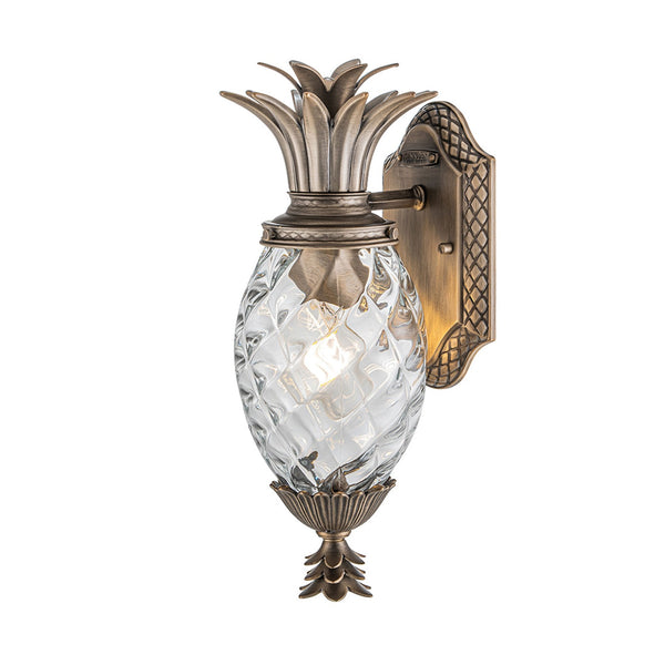 Plantation IP44 Exterior Small Wall Lantern in Burnished Bronze