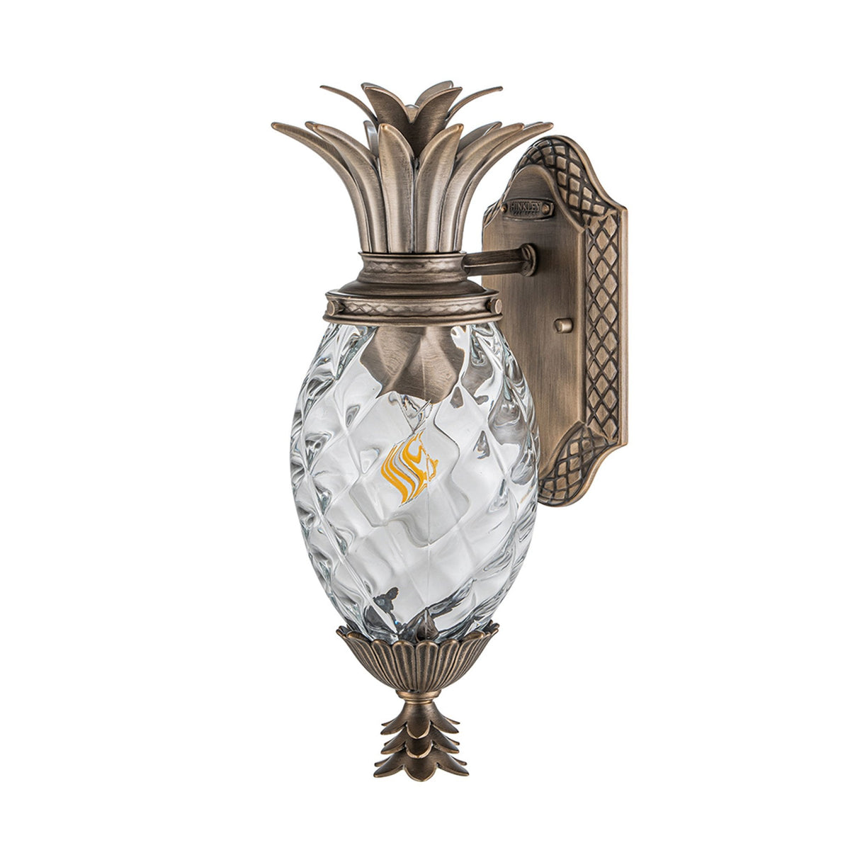 Plantation IP44 Exterior Small Wall Lantern in Burnished Bronze