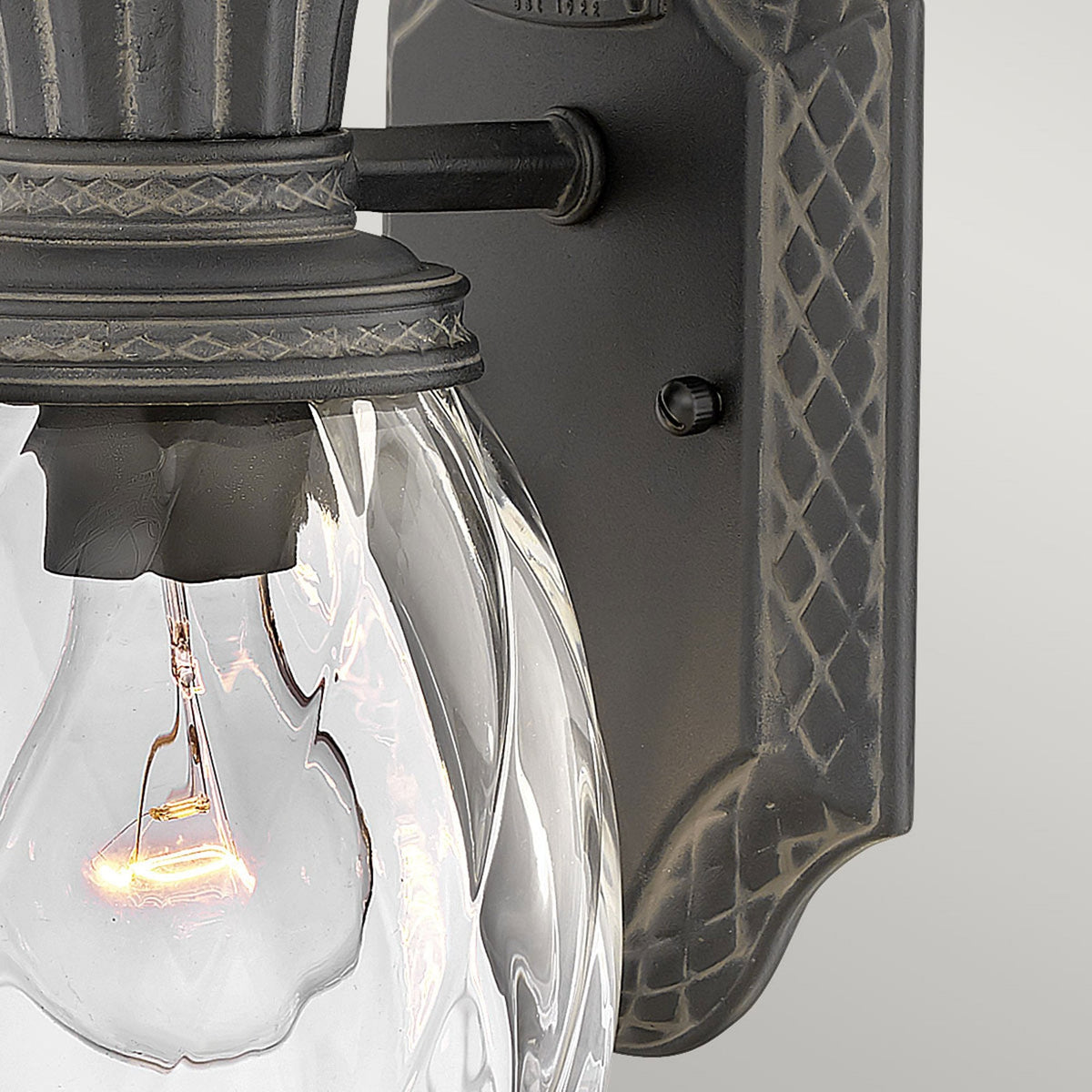 Plantation IP44 Exterior Small Wall Lantern in Museum Black