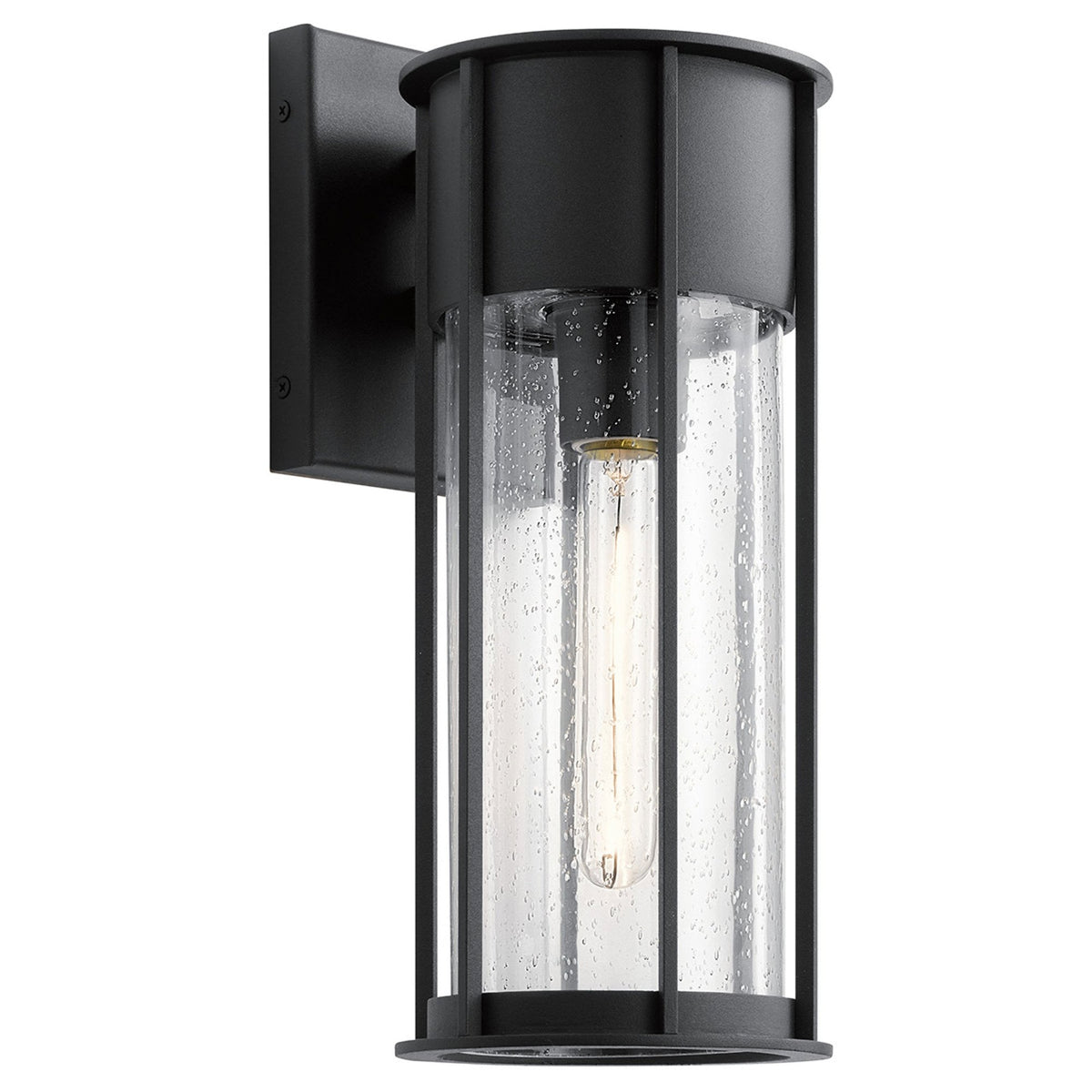 Camillo IP44 Medium Exterior Wall Light in Textured Black