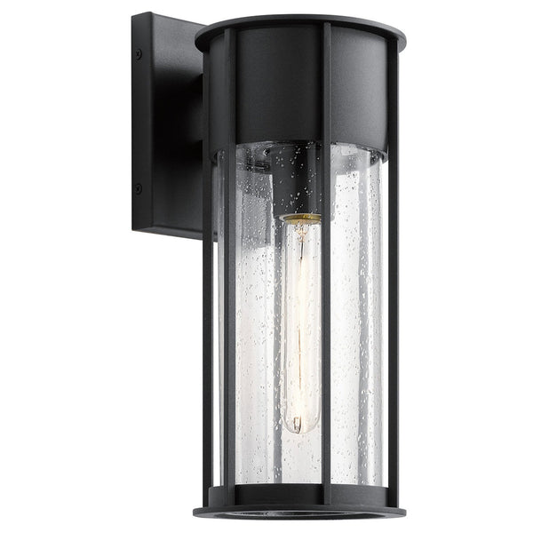 Camillo IP44 Medium Exterior Wall Light in Textured Black