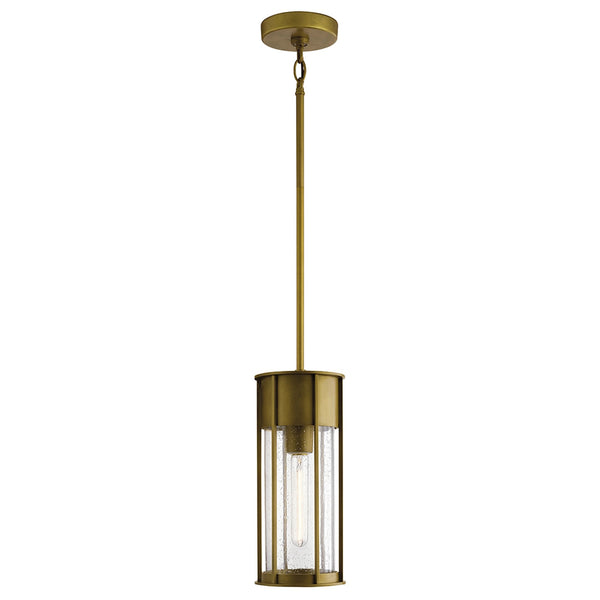 Camillo IP44 Exterior Pendant Light in Painted Natural Brass