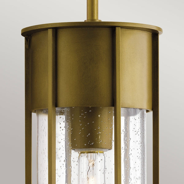 Camillo IP44 Exterior Pendant Light in Painted Natural Brass