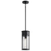 Camillo IP44 Exterior Pendant Light in Textured Black