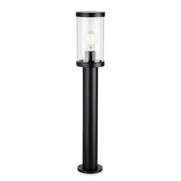Lucas IP44 Post Light in Black with Clear Glass