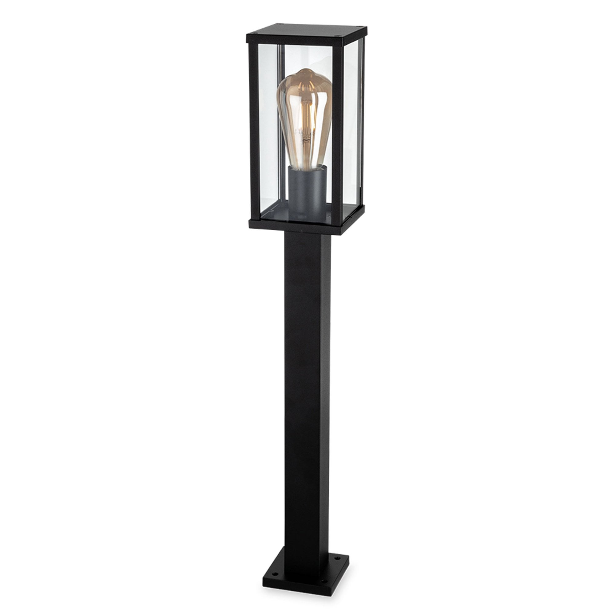 Firstlight Dakota IP44 Post Light in Black with Clear Glass | Dusk ...