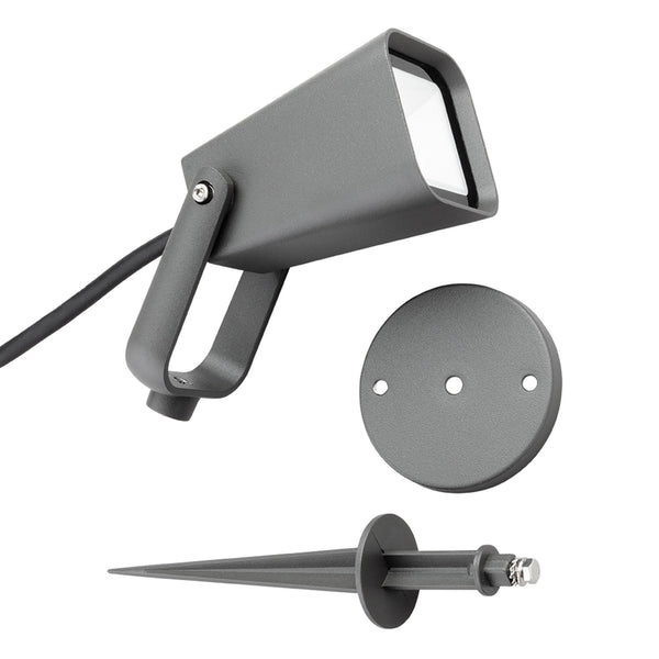 Vector IP65 Adjustable LED Wall or Spike Spot Light in Graphite