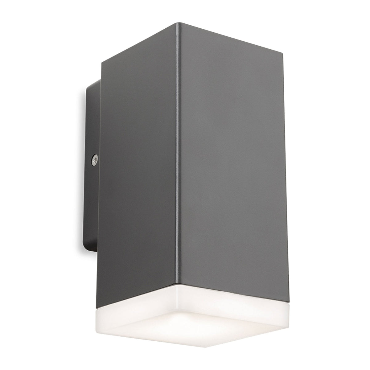 Kuga Square Single Resin Coastal IP65 LED Wall Light in Graphite