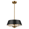 Luella Three Light Dual Mount Pendant or Semi Flush in Black and Brass