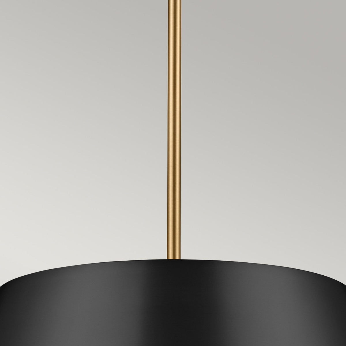 Luella Three Light Dual Mount Pendant or Semi Flush in Black and Brass