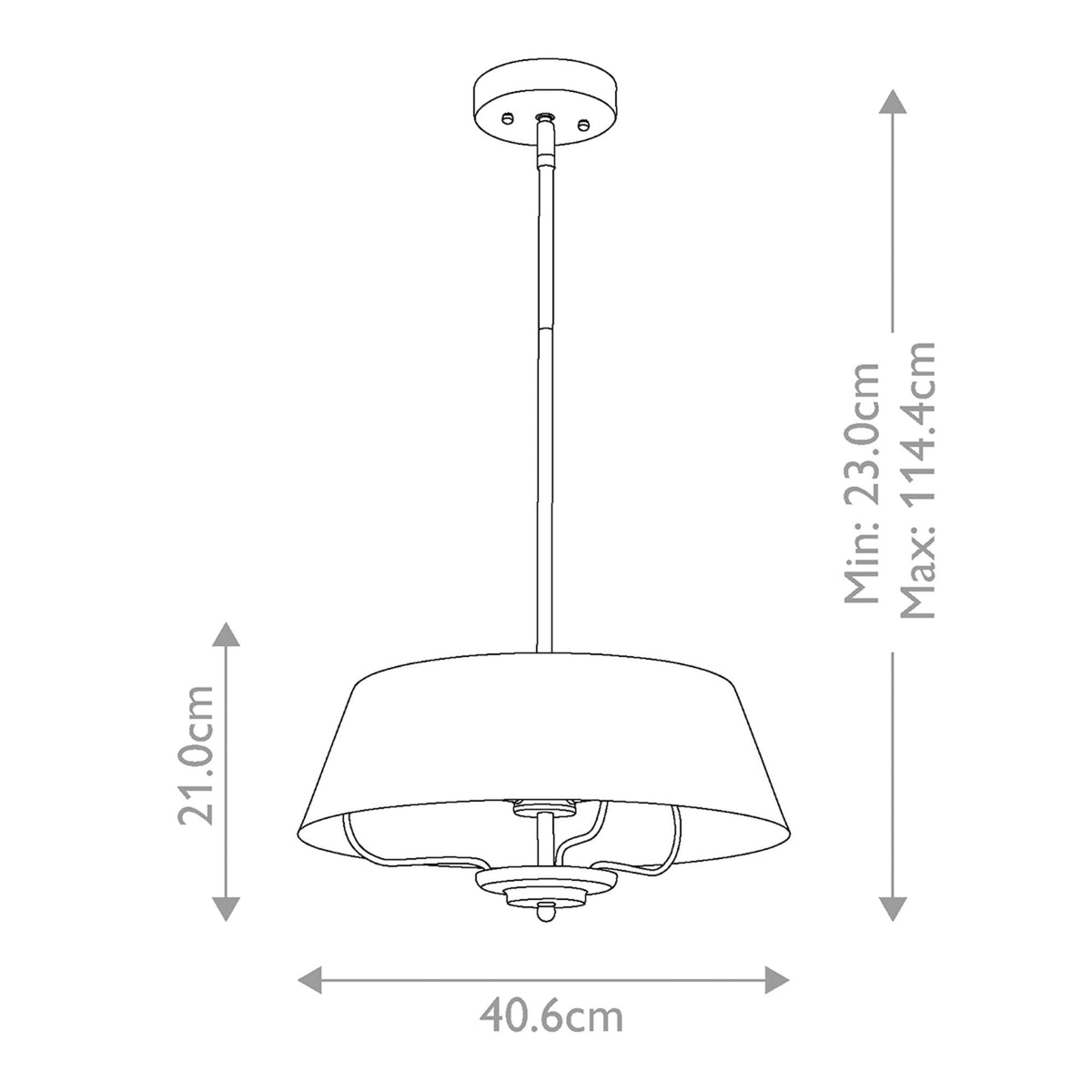Luella Three Light Dual Mount Pendant or Semi Flush in Black and Brass