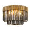Kentisbeare 600mm Round Flush Chandelier in Brass & Smoked Glass