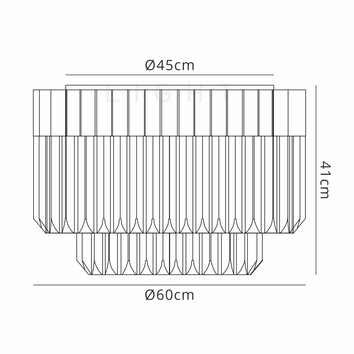 Kentisbeare 600mm Round Flush Chandelier in Brass & Smoked Glass