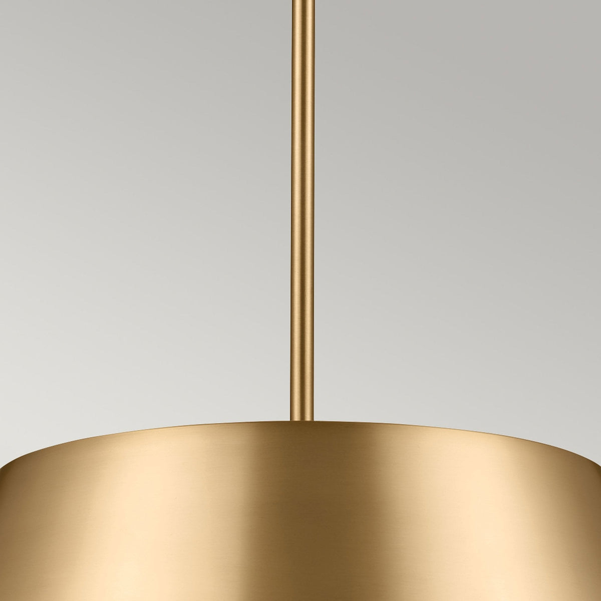 Luella Three Light Dual Mount Pendant or Semi Flush in Brushed Natural Brass