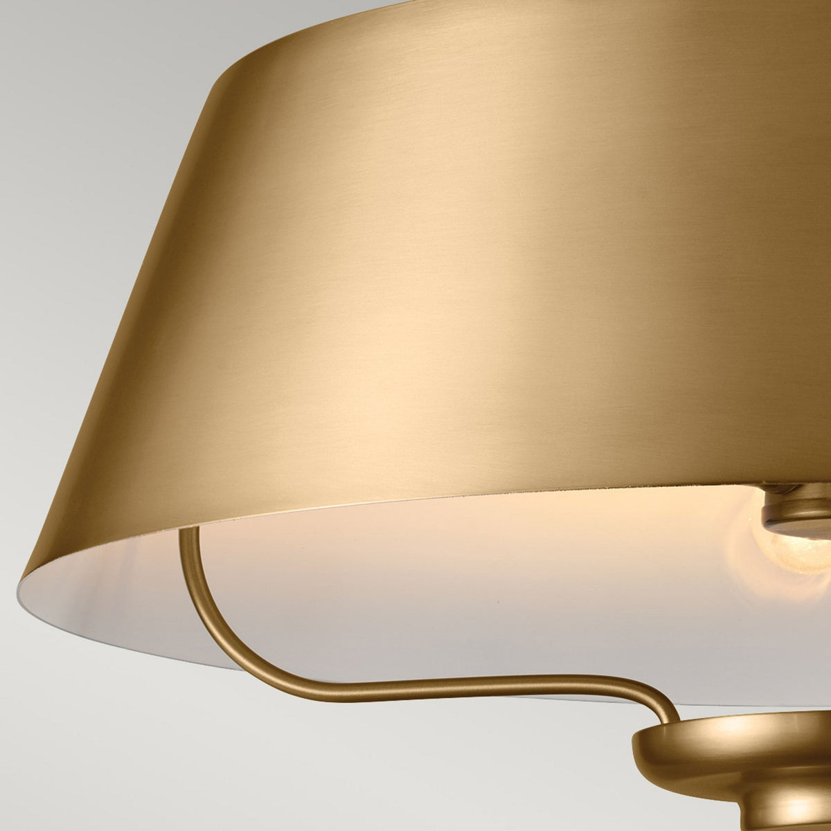 Luella Three Light Dual Mount Pendant or Semi Flush in Brushed Natural Brass