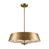 Luella Four Light Dual Mount Pendant or Semi Flush in Brushed Natural Brass
