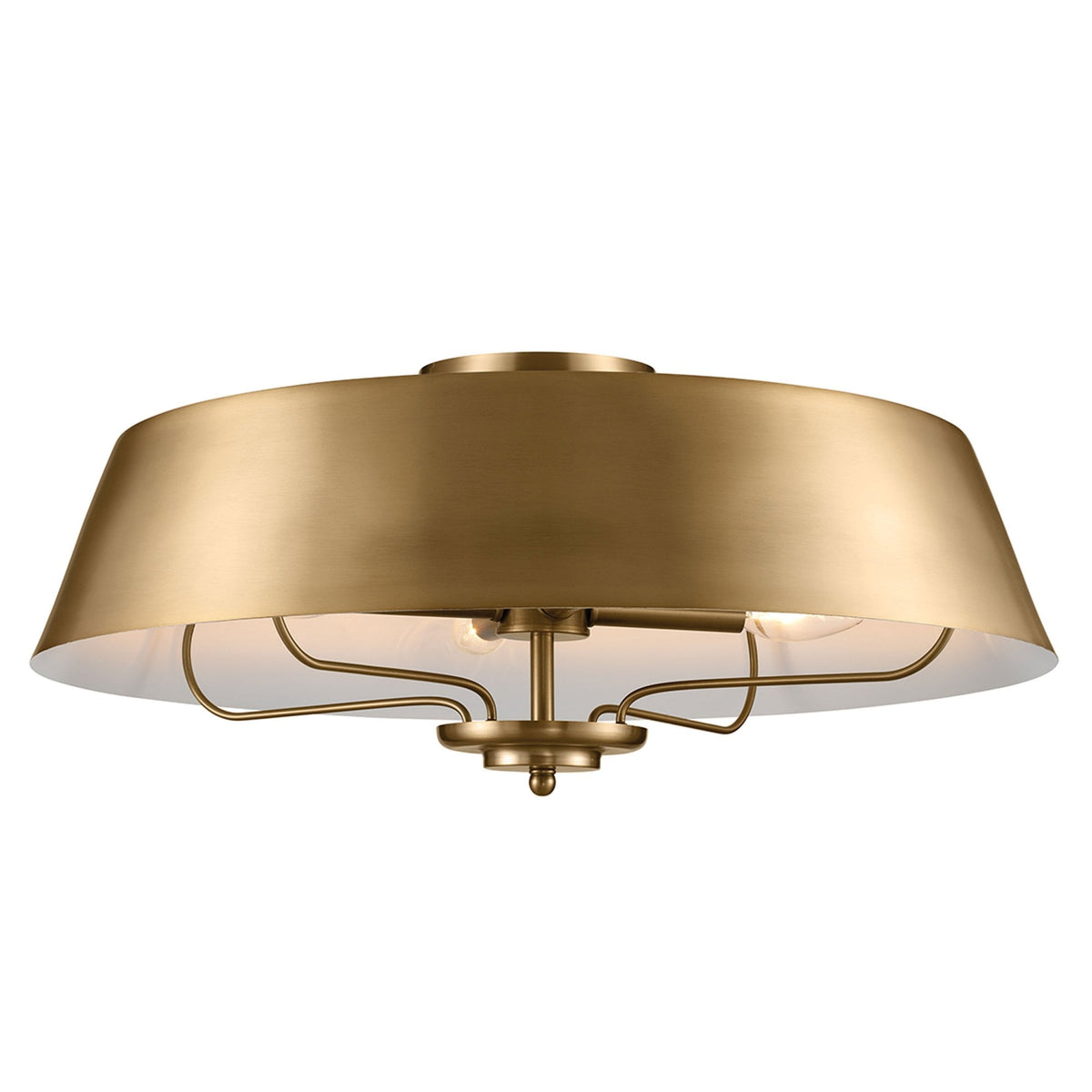 Luella Four Light Dual Mount Pendant or Semi Flush in Brushed Natural Brass