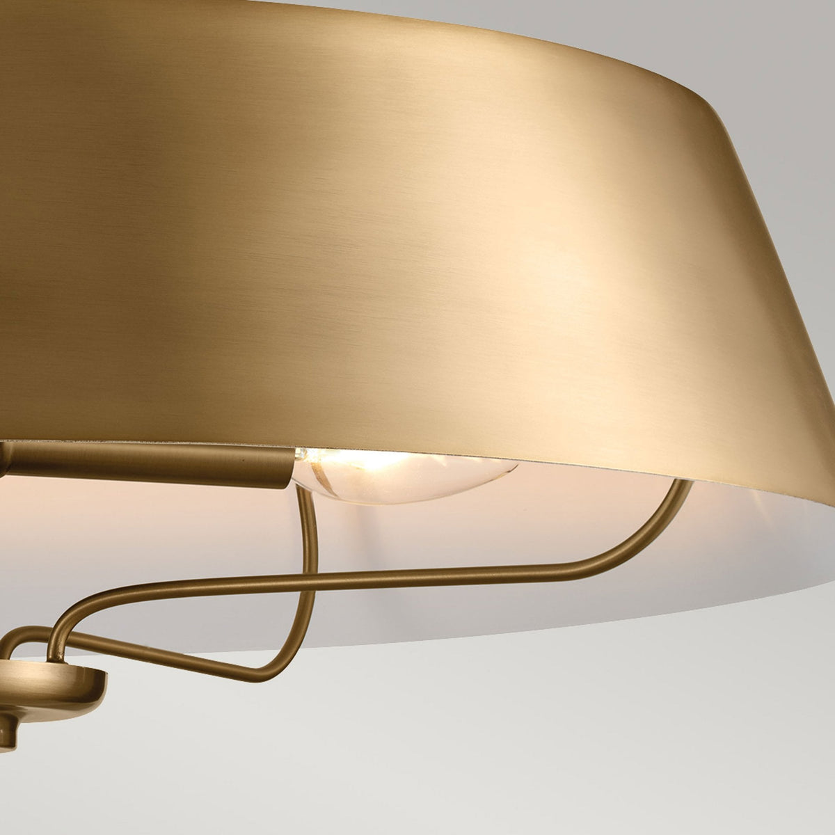 Luella Four Light Dual Mount Pendant or Semi Flush in Brushed Natural Brass