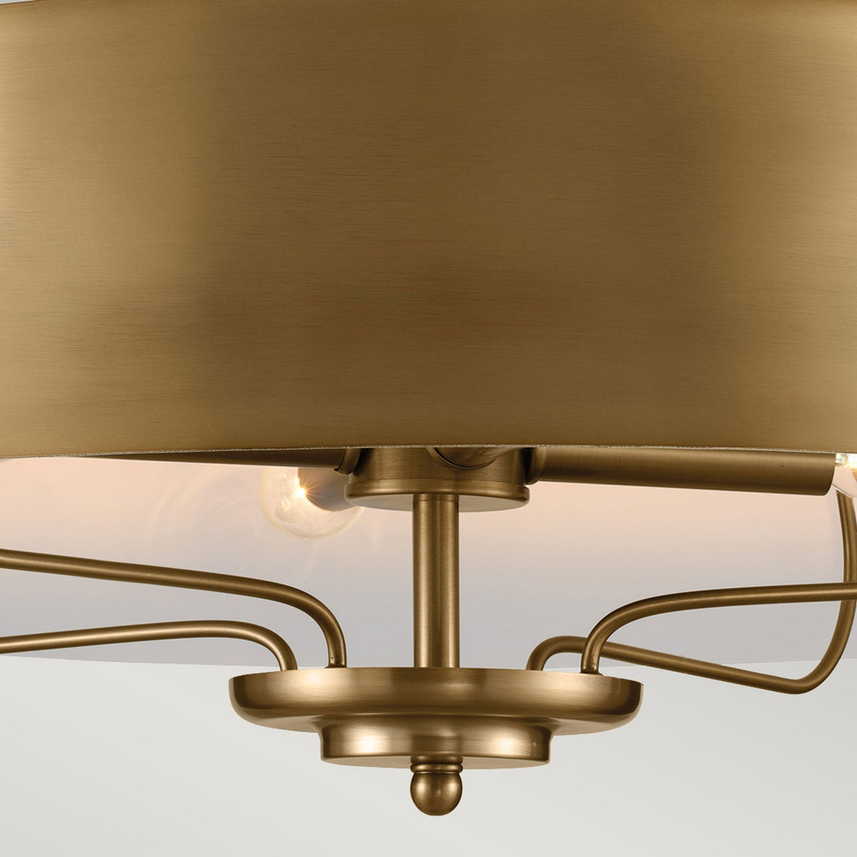 Luella Four Light Dual Mount Pendant or Semi Flush in Brushed Natural Brass