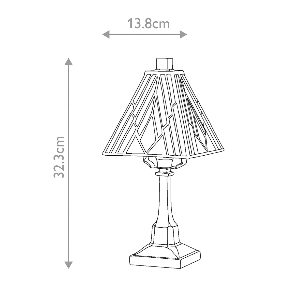 Alderley Tiffany Small Table Lamp with Vintage Bronze Base