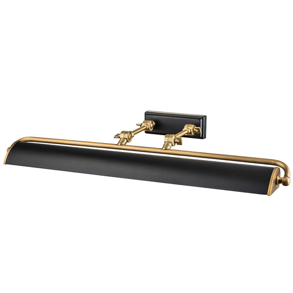 Winchfield Large Adjustable Picture Light in Aged Brass & Matte Black