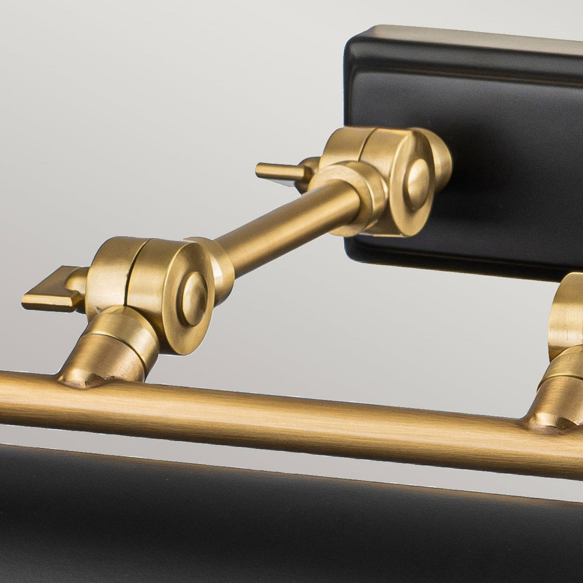 Winchfield Large Adjustable Picture Light in Aged Brass & Matte Black