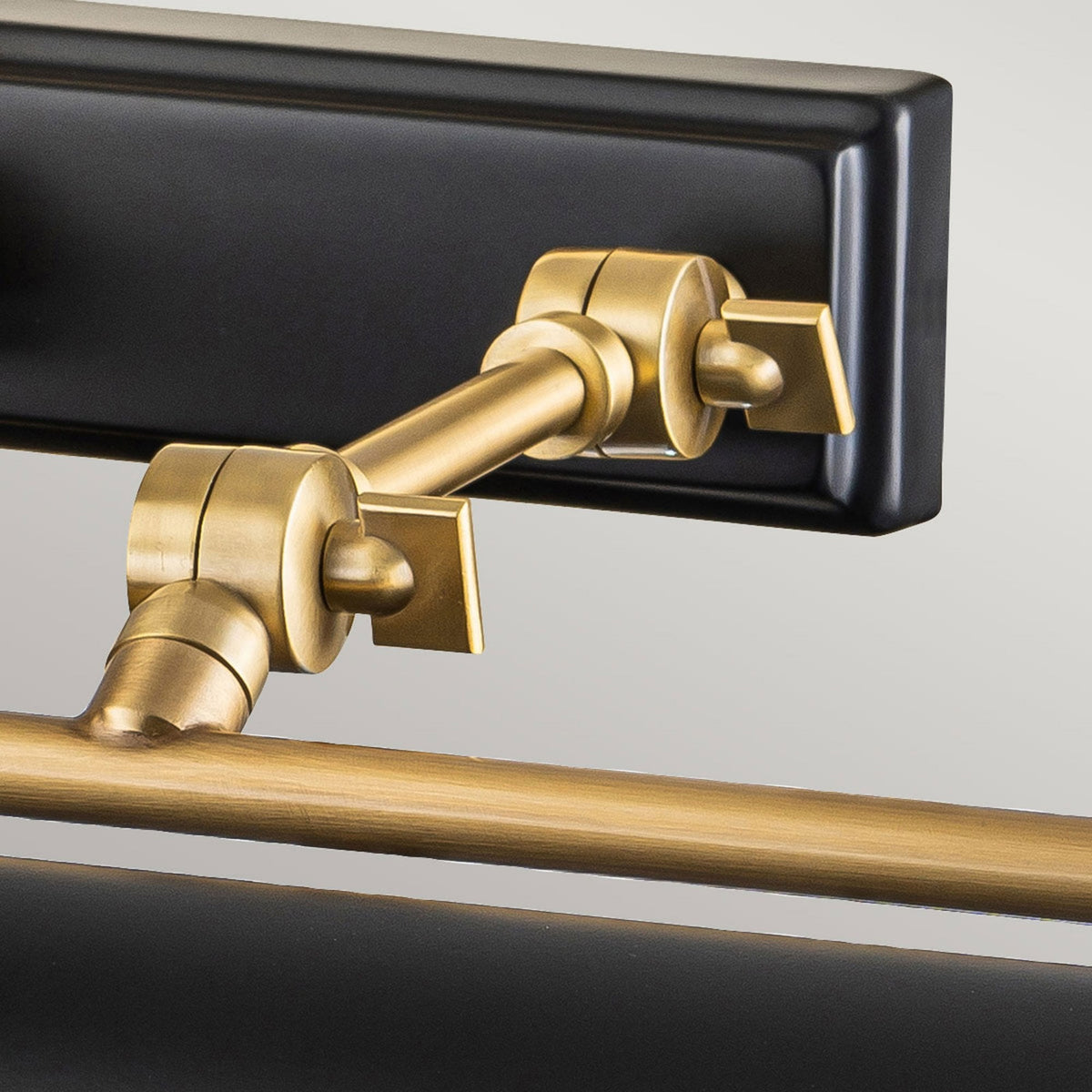 Winchfield Large Adjustable Picture Light in Aged Brass & Matte Black