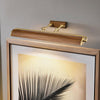 Winchfield Large Adjustable Picture Light in Aged Brass & Oak Effect