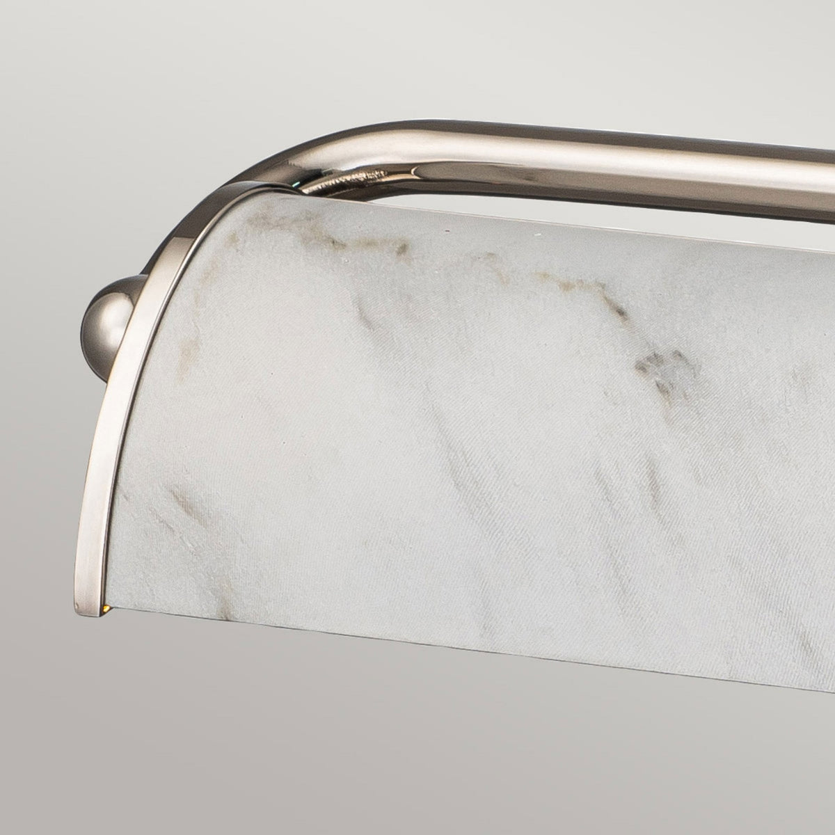 Winchfield Large Adjustable Picture Light in Polished Nickel & White Marble Effect