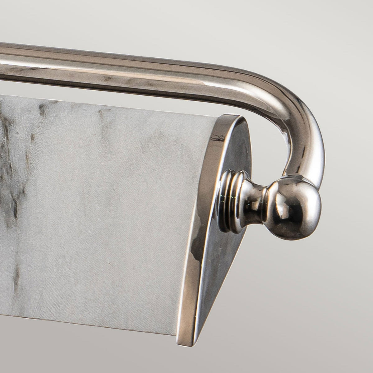 Winchfield Large Adjustable Picture Light in Polished Nickel & White Marble Effect