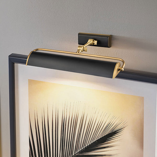 Winchfield Medium Adjustable Picture Light in Aged Brass & Matte Black