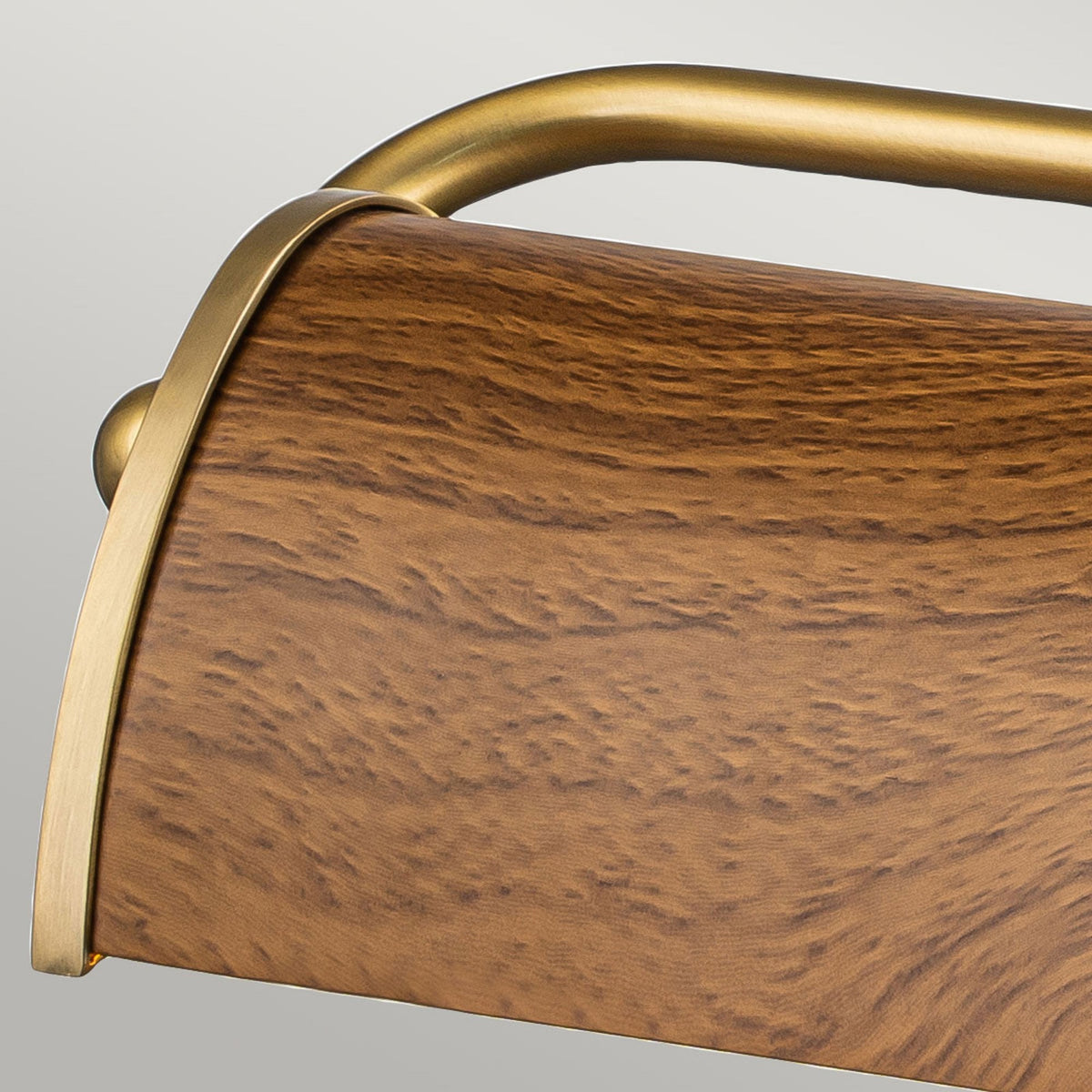 Winchfield Medium Adjustable Picture Light in Aged Brass & Oak Effect
