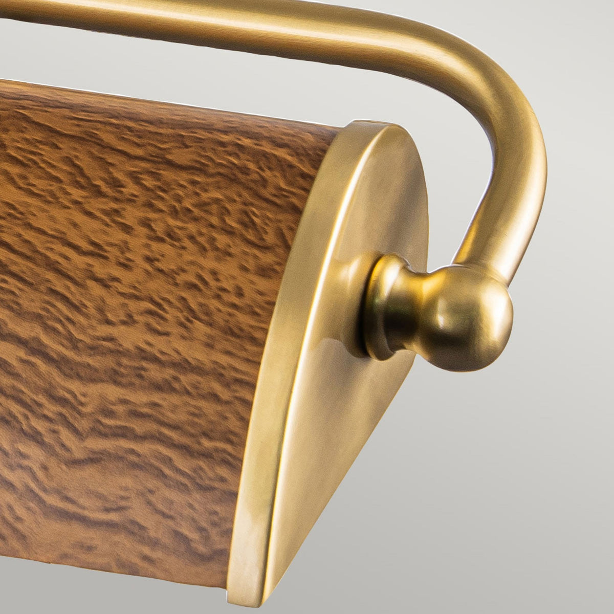 Winchfield Medium Adjustable Picture Light in Aged Brass & Oak Effect