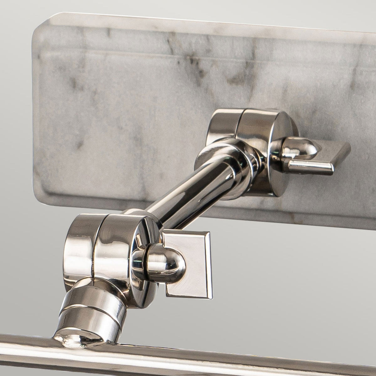 Winchfield Medium Adjustable Picture Light in Polished Nickel & White Marble Effect
