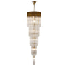 Kentisbeare 500mm 5 Tier 18 Lamp Chandelier in Brass & Clear Glass