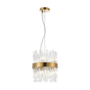 Kelly Six Light Pendant in Brass & Clear Glass