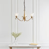 Columbia Three Light Pendant In Antique Brass With Glass Shades