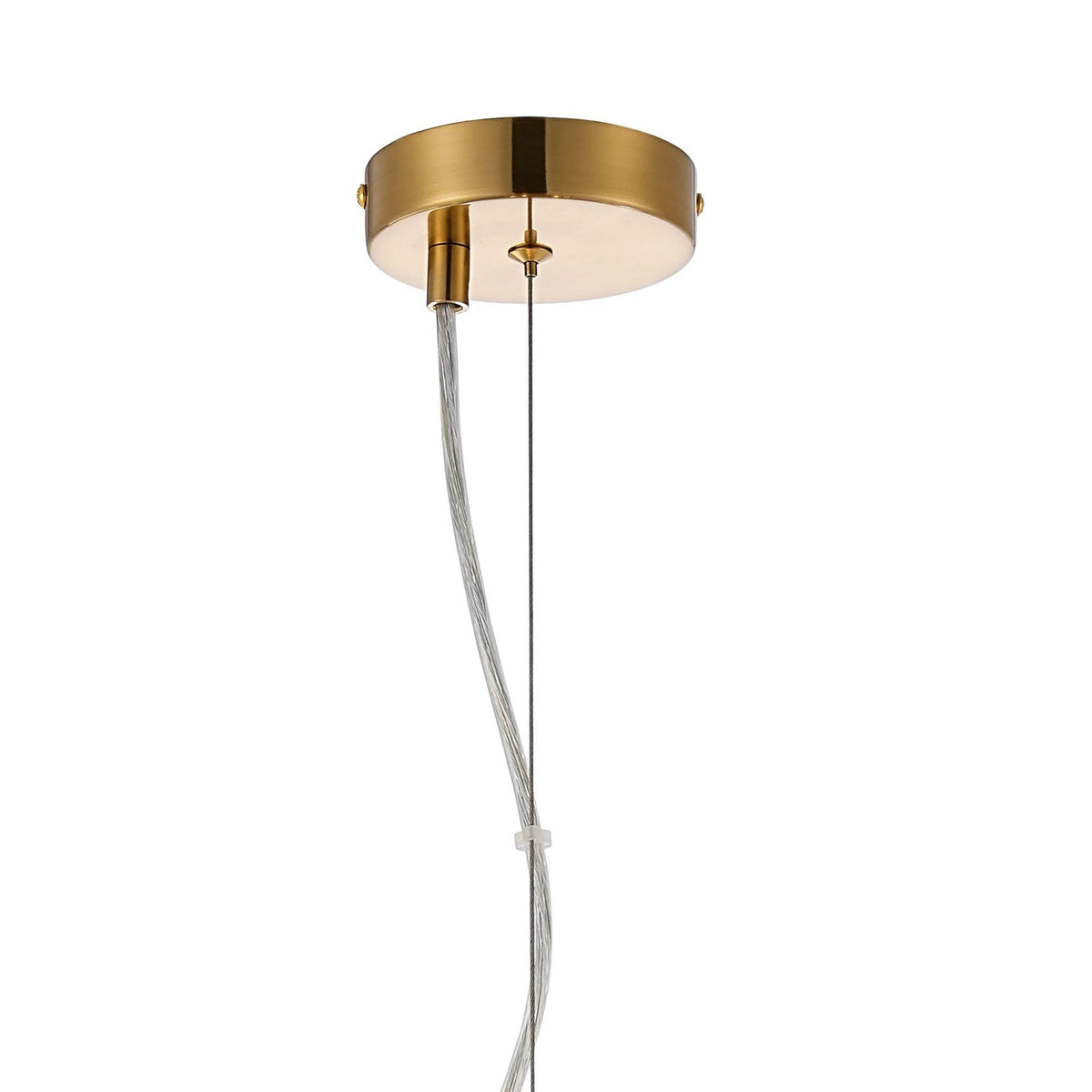 Kelly Six Light Pendant in Brass & Smoke Glass