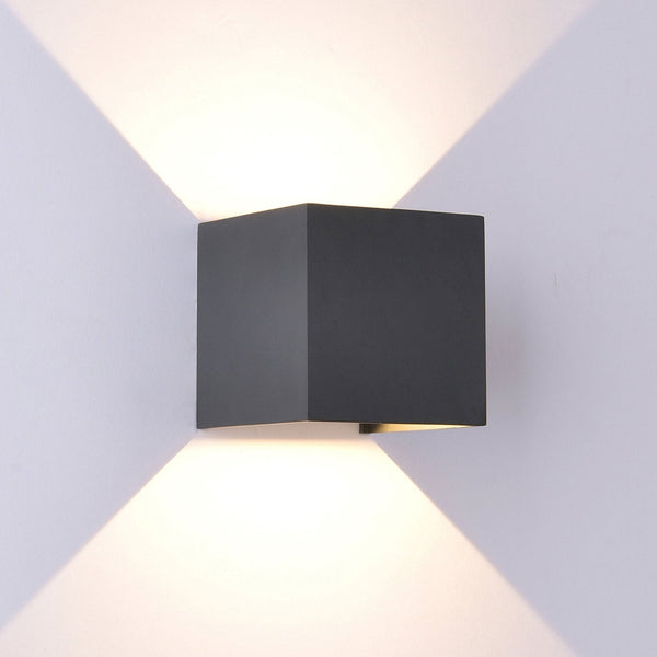 Davos Square LED IP54 2700k Outdoor Wall Light in Anthracite with Adjustable Beam Angle