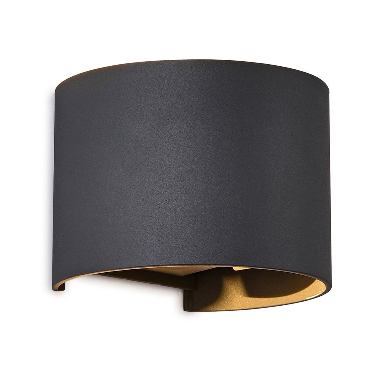 Davos Round LED IP54 Outdoor Wall Light in Anthracite with Adjustable Beam Angle