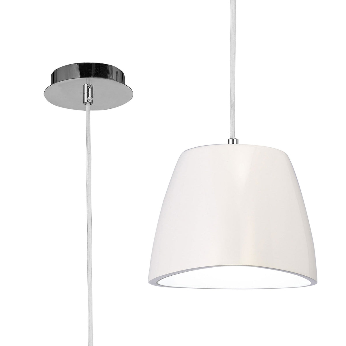 Triangle 220 Small Pendant Light in Gloss White