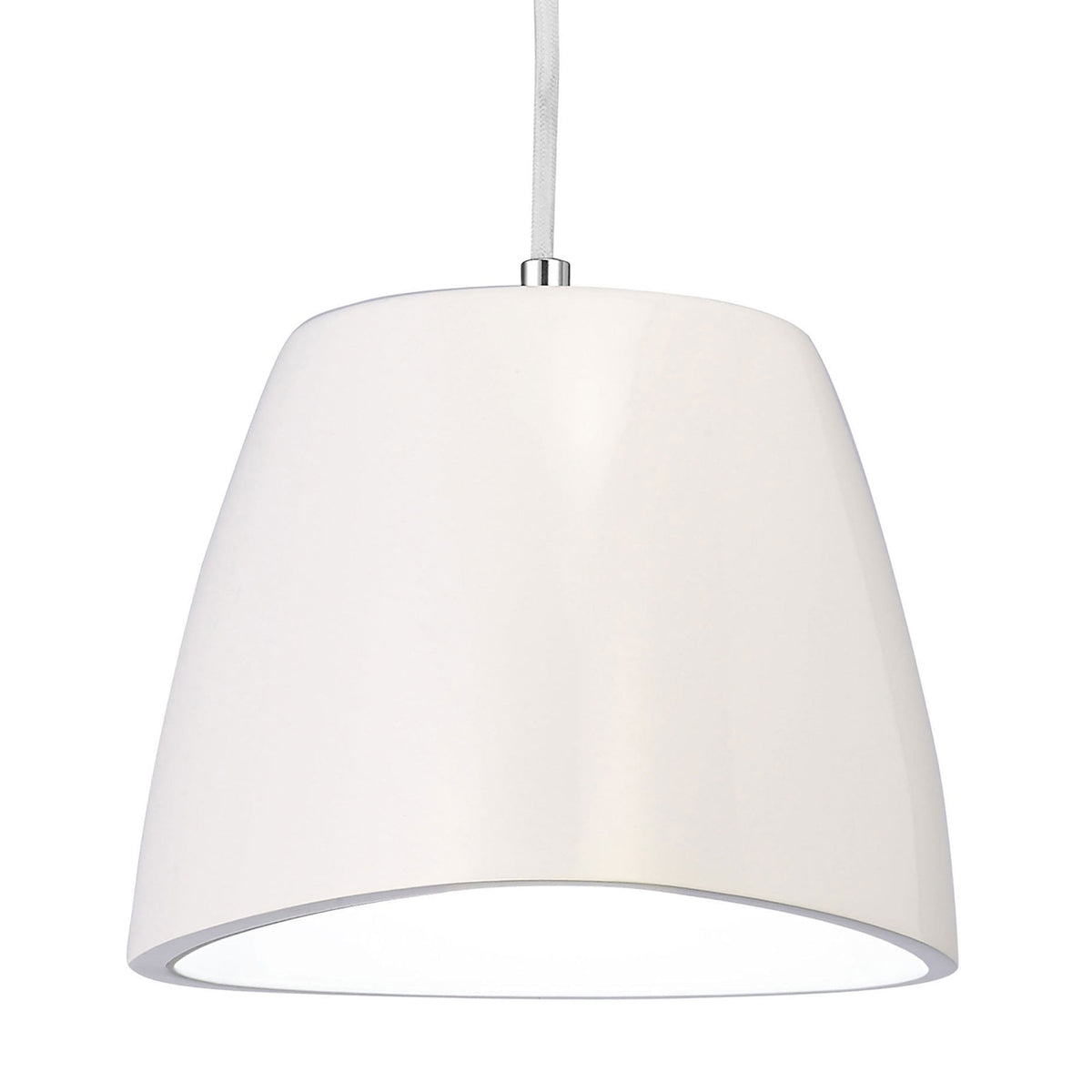 Triangle 220 Small Pendant Light in Gloss White