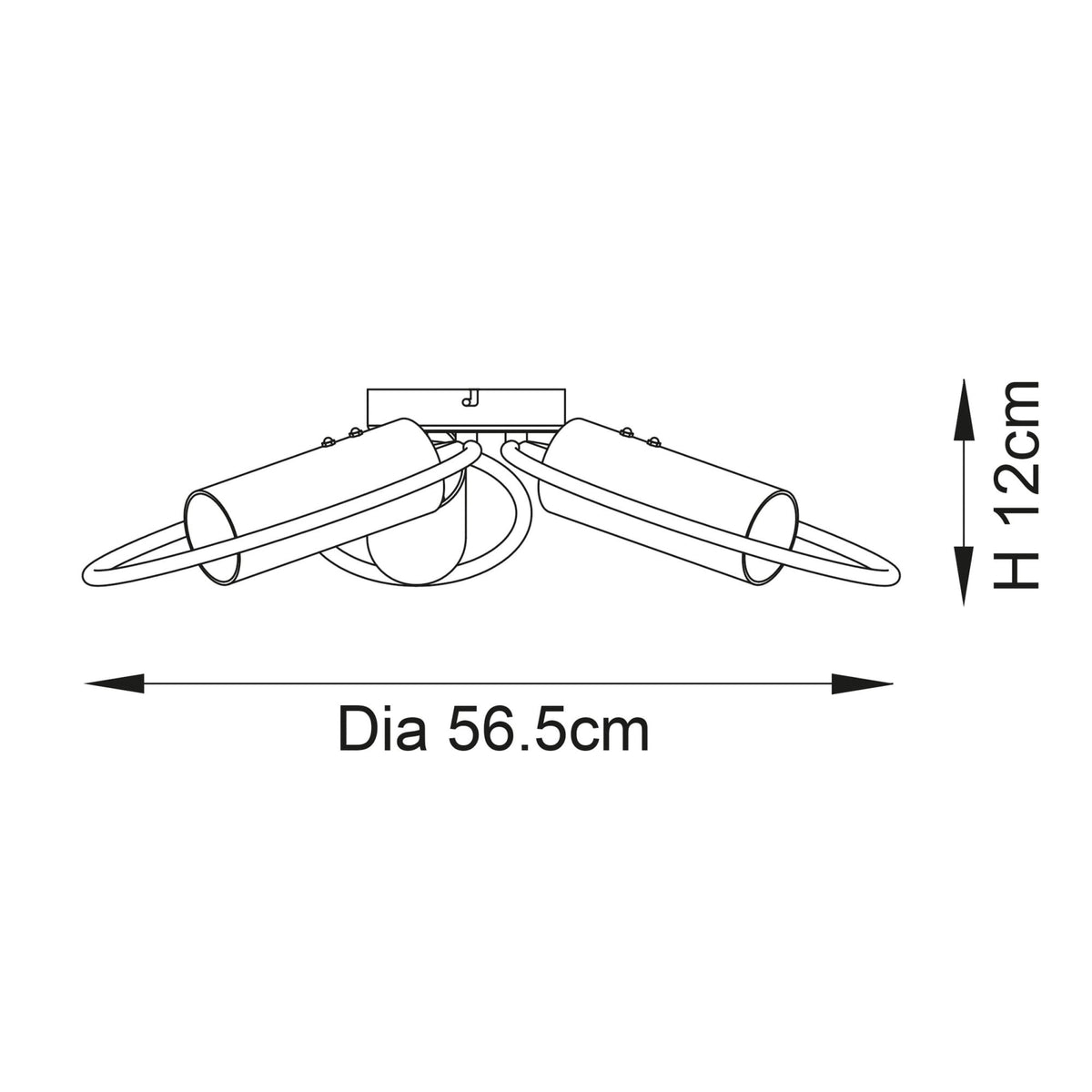 Amari Three Light Semi Flush in Chrome with Clear Glass Shades