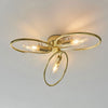 Amari Three Light Semi Flush in Polished Brass with Clear Glass Shades