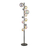 Ridge 8 Light Floor Lamp in Polished Chrome with Iridescent Glass