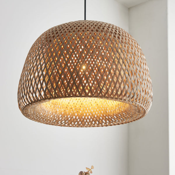 Bali 2 Single Pendant Natural Bamboo Woven Shade