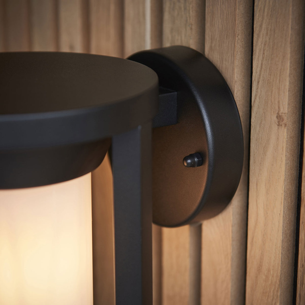 Braden IP44 Wall Light in Black with White Shade
