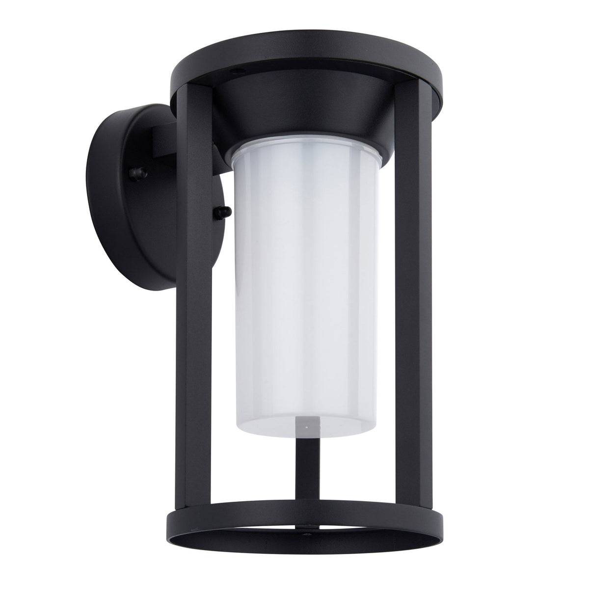 Braden IP44 Wall Light in Black with White Shade